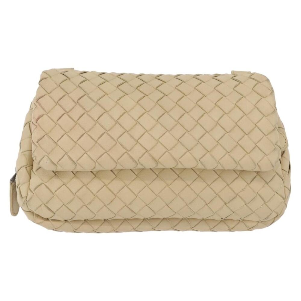 Bottega Veneta Intrecciato Chain Shoulder Bag Beige